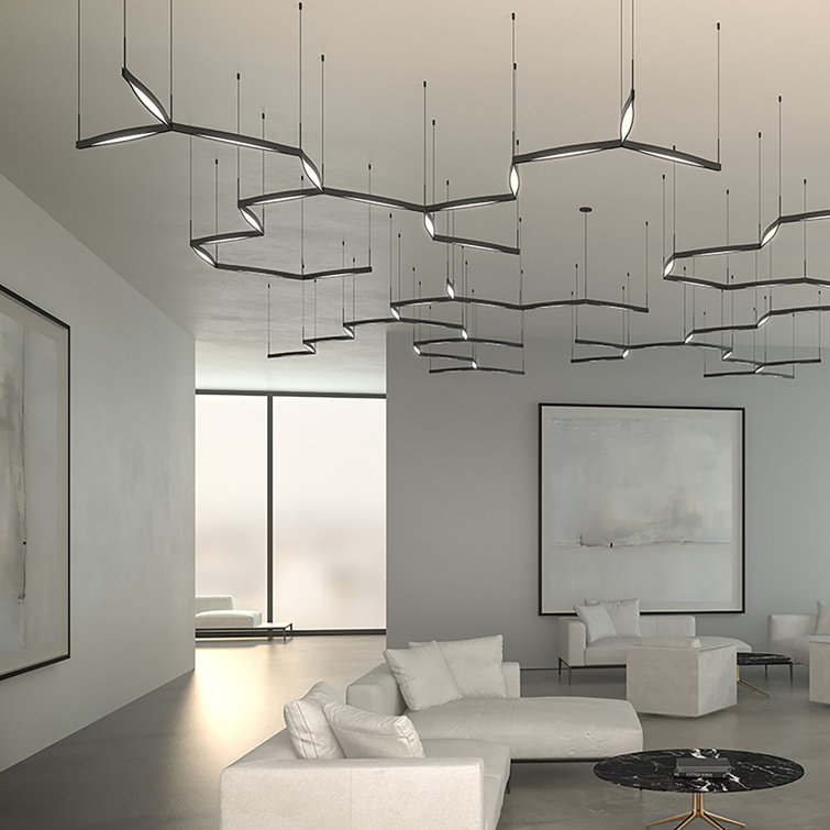 Satin Black Aluminum LED Kitchen Island Pendant Light