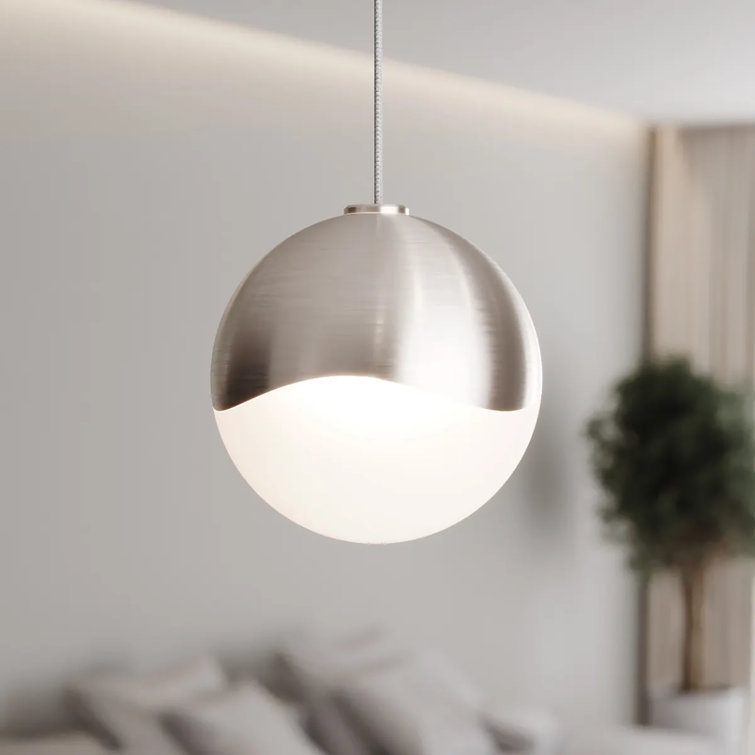 Satin Nickel 2.5" LED Glass Pendant Light