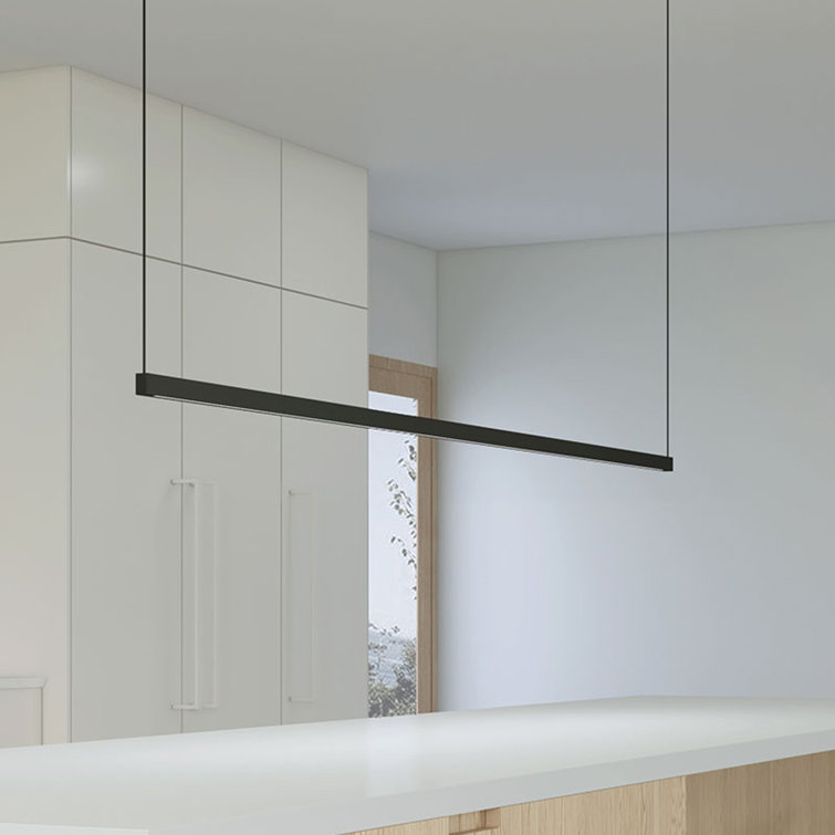 Satin Black 96-Inch Aluminum LED Pendant Light