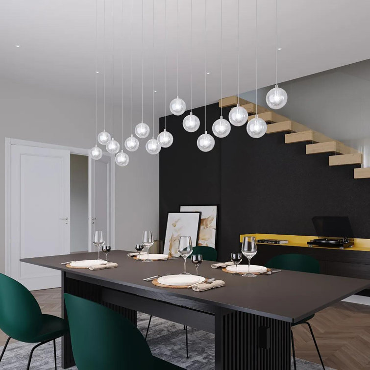 Champagne Bubbles 24-Light Chrome Globe LED Pendant