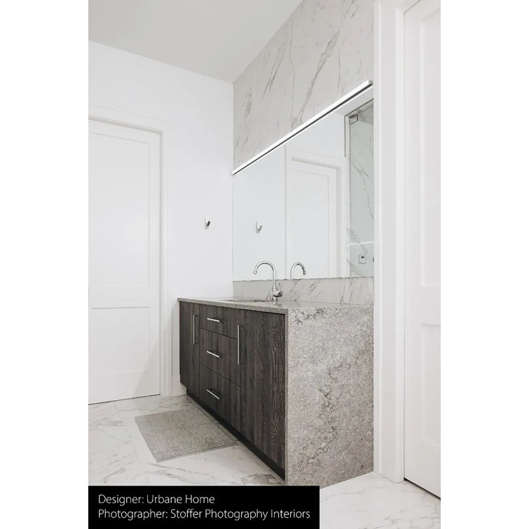 Sleek 72" Silver Satin Aluminum Dimmable LED Bath Bar