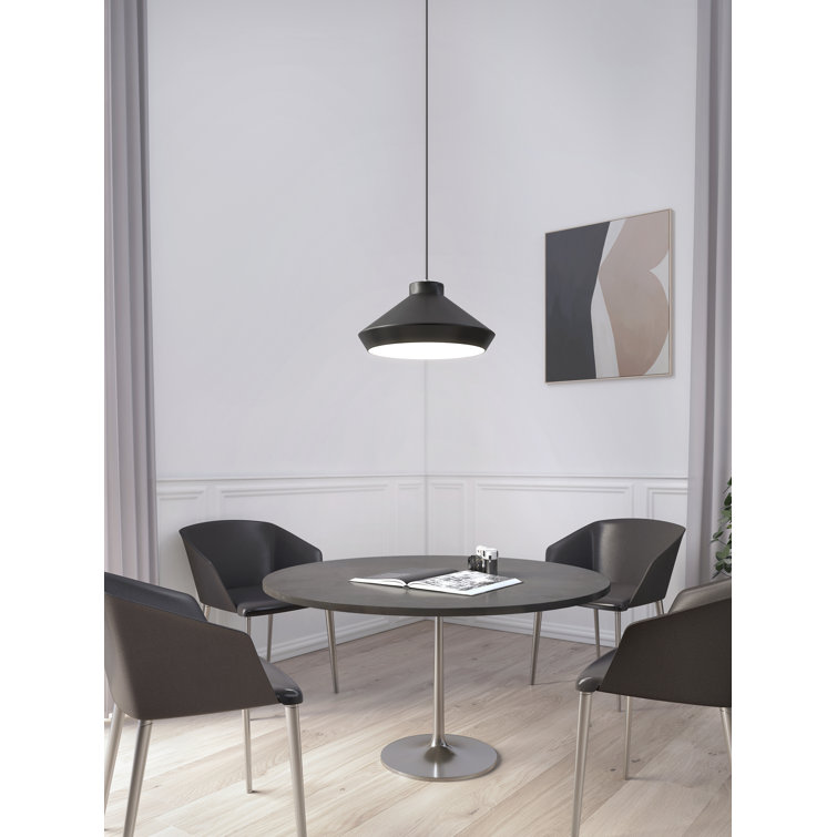 Koma 7.25" Modern LED Pendant Light in Satin Black