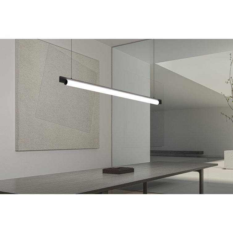 Keel Modern LED Pendant in Satin Black - Indoor/Outdoor 44"