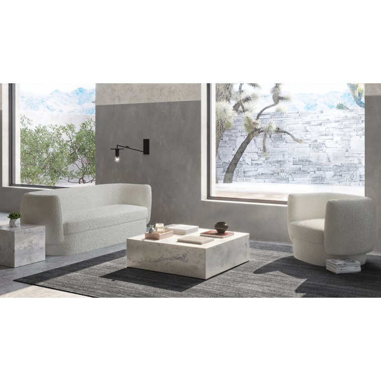 Monika Square White Marble Coffee Table