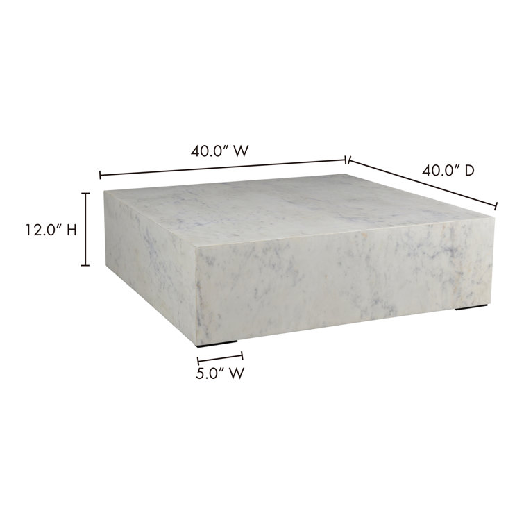 Monika Square White Marble Coffee Table