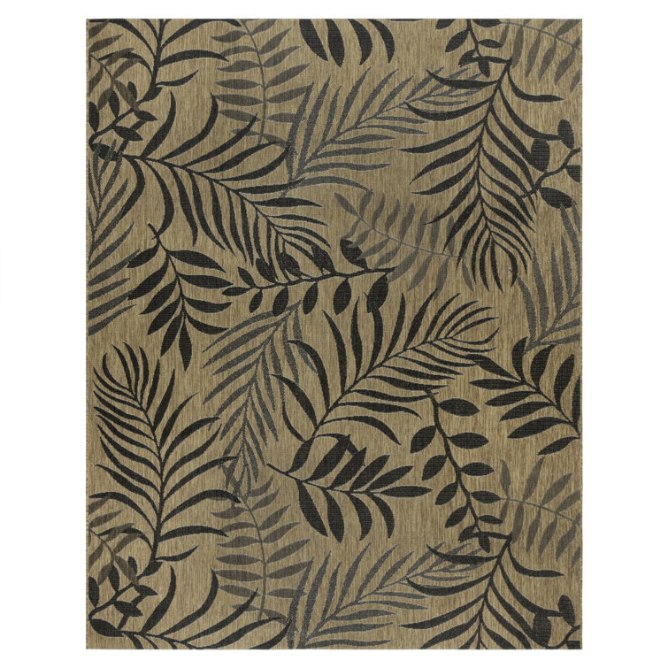 Chestnut Black 8x10 Reversible Synthetic Flat Woven Area Rug