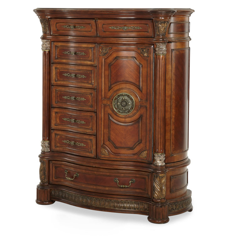 Villa Valencia Brown Traditional 8-Drawer Gentleman's Chest
