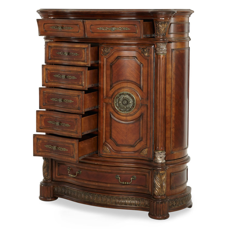 Villa Valencia Brown Traditional 8-Drawer Gentleman's Chest
