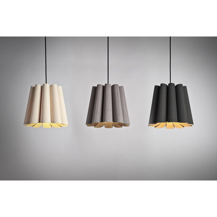 Ash Wood Veneer Drum Mini Pendant Light