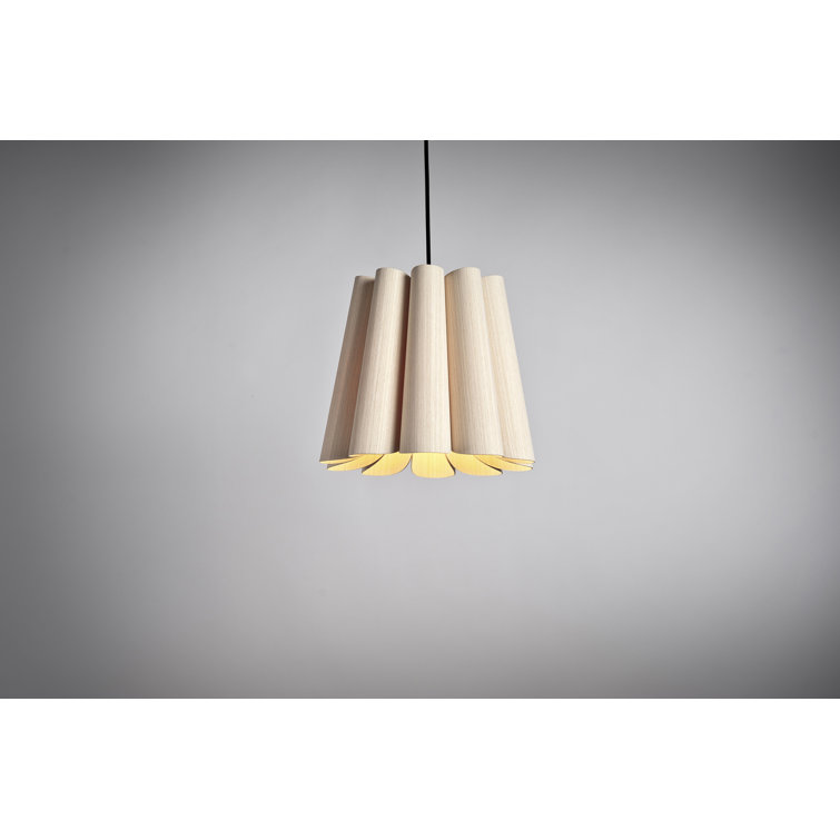 Ash Wood Veneer Drum Mini Pendant Light