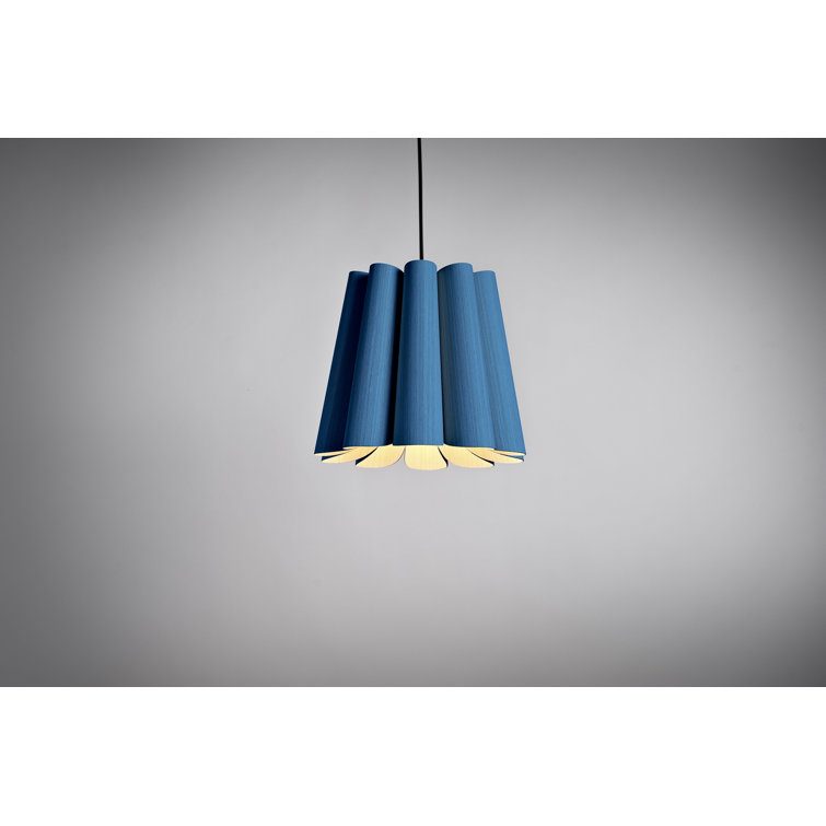 Blue Drum Shade Mini Pendant Light