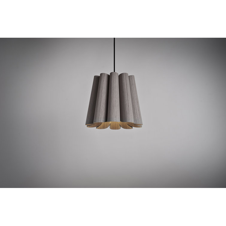 Renata Grey Oak and Black Metal 1-Light LED Pendant