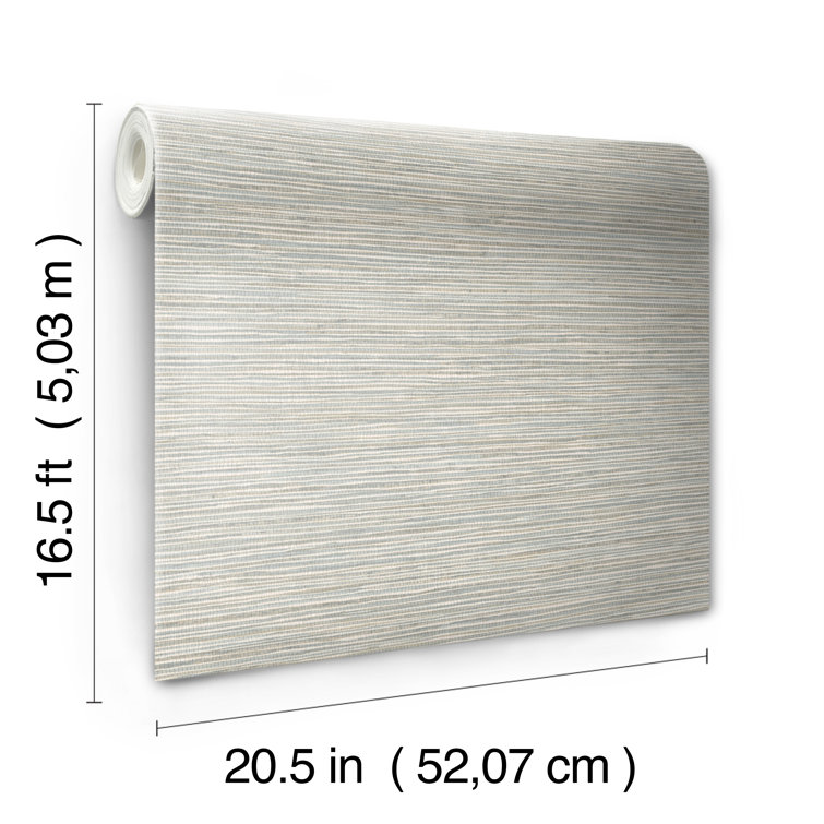 Neutral Jade Embossed Grasscloth Peel and Stick Wallpaper Roll