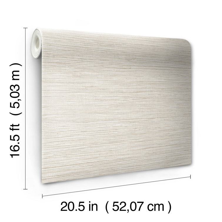 Neutral Grasscloth Self-Adhesive Peel and Stick Wallpaper Roll