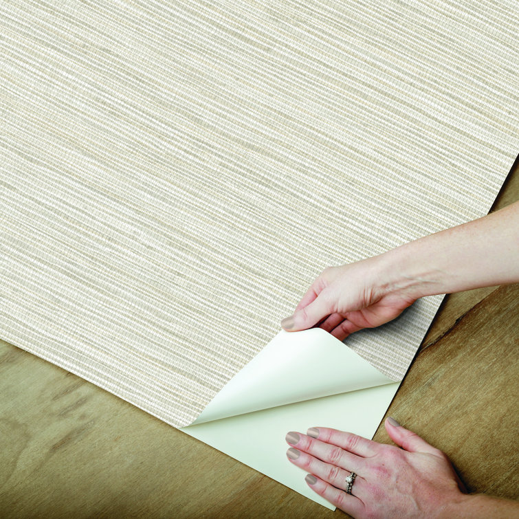 Neutral Grasscloth Self-Adhesive Peel and Stick Wallpaper Roll