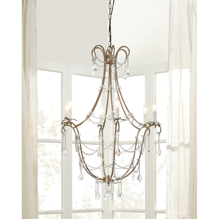 Champagne Crystal 12-Light Candle Chandelier