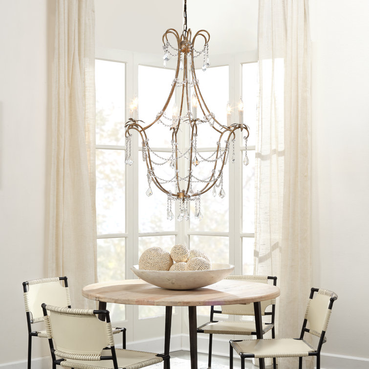 Champagne Crystal 12-Light Candle Chandelier