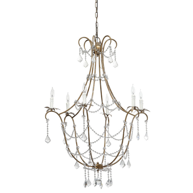 Champagne Crystal 12-Light Candle Chandelier