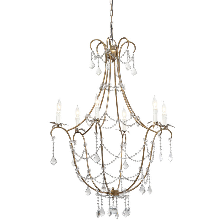 Champagne Crystal 12-Light Candle Chandelier
