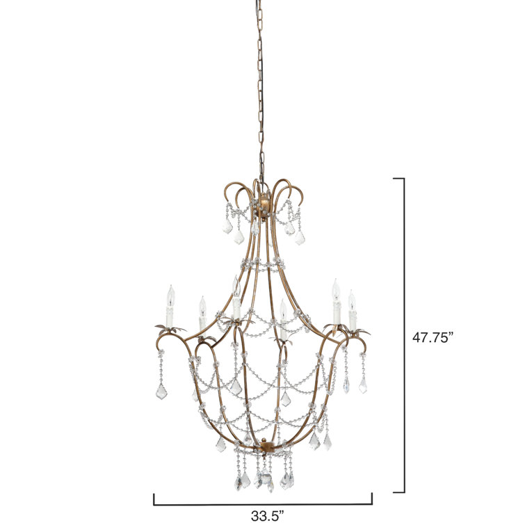Champagne Crystal 12-Light Candle Chandelier