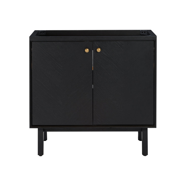 Adele 36'' Black Oak Single Bathroom Vanity Base