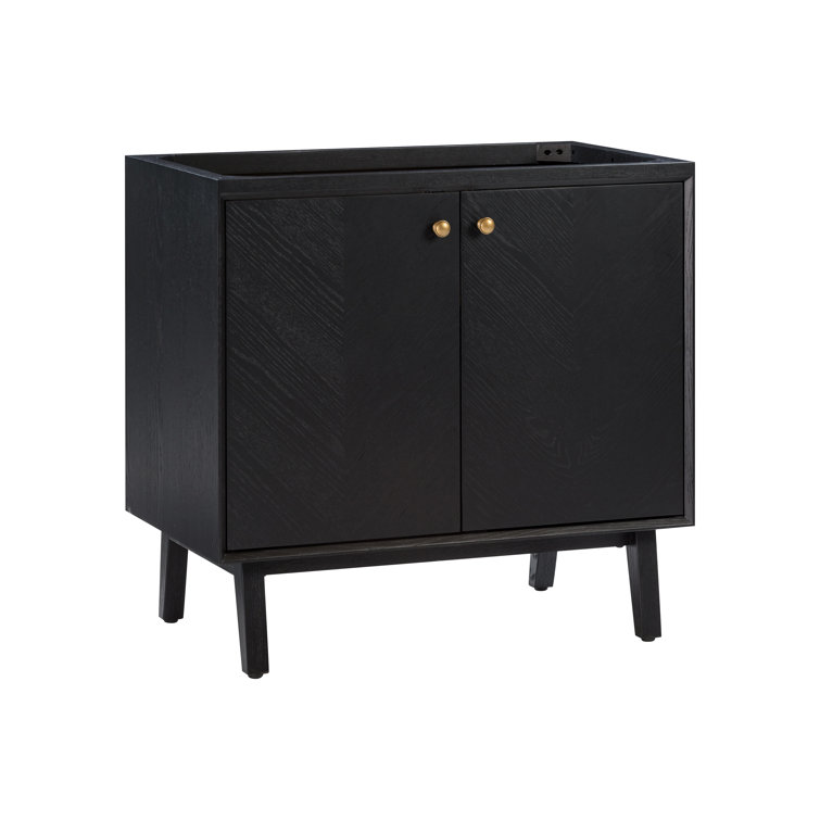Adele 36'' Black Oak Single Bathroom Vanity Base