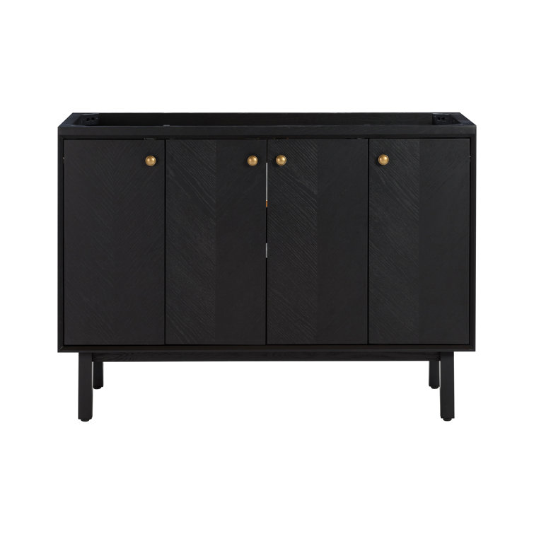 Adele 48'' Black Oak Single Bathroom Vanity Base