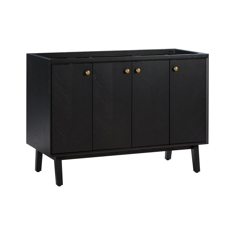 Adele 48'' Black Oak Single Bathroom Vanity Base