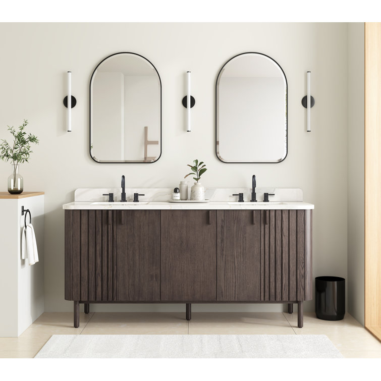 Blakely 72" Dark Brown Oak Double Vanity Cabinet