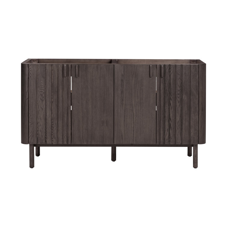 Blakely 60'' Dark Brown Oak Double Bathroom Vanity Base