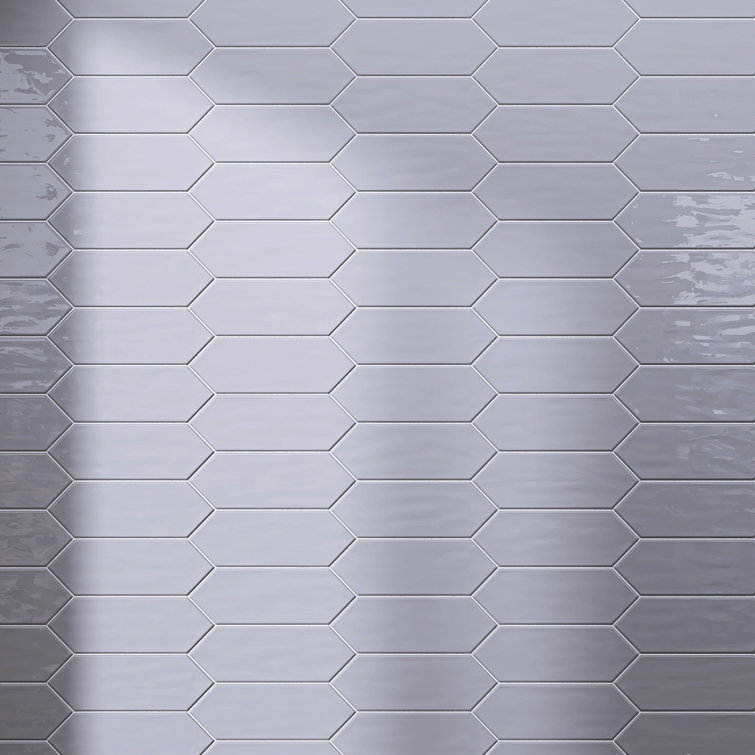 Taylor Gray Polished Ceramic Picket Wall Tile 4x12