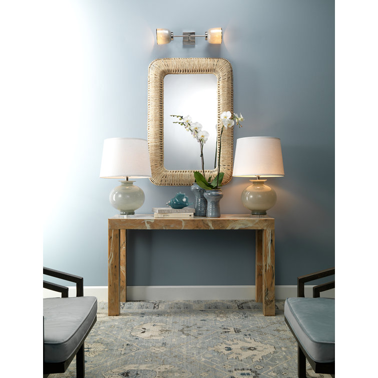 Cornflower Blue Glass Table Lamp with White Silk Shade