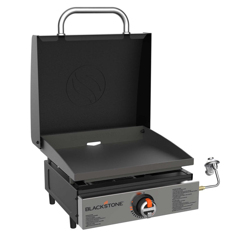 17" Stainless Steel Tabletop Propane Griddle with Hood