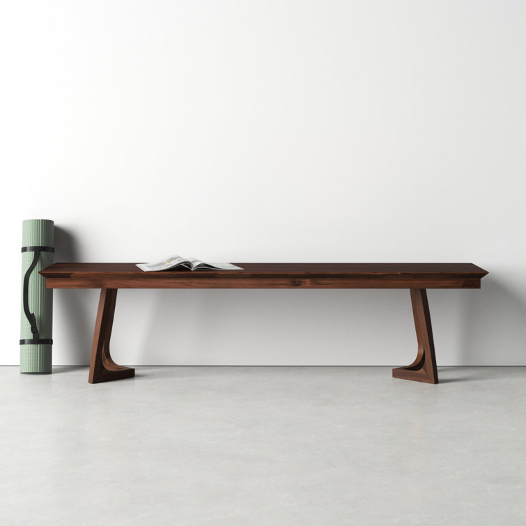 Farran Mid-Century Modern Solid Walnut Bench