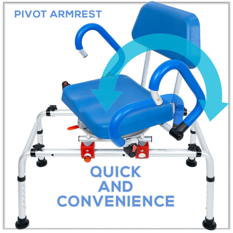 Blue Adjustable Plastic Tub Transfer Bench with Swivel Seat