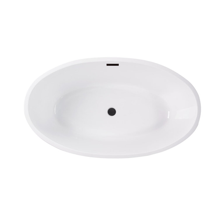 68.5" White Acrylic Freestanding Soaking Bathtub