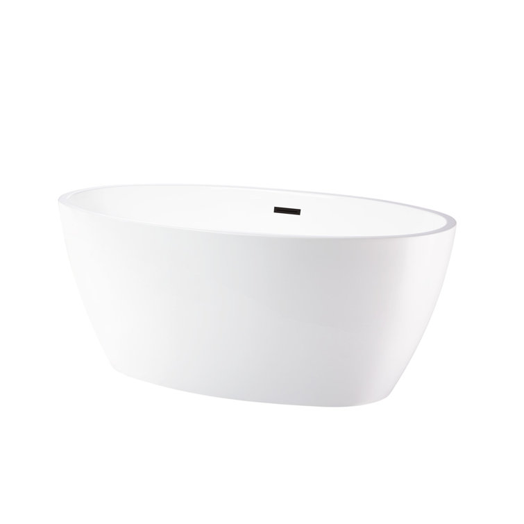 68.5" White Acrylic Freestanding Soaking Bathtub