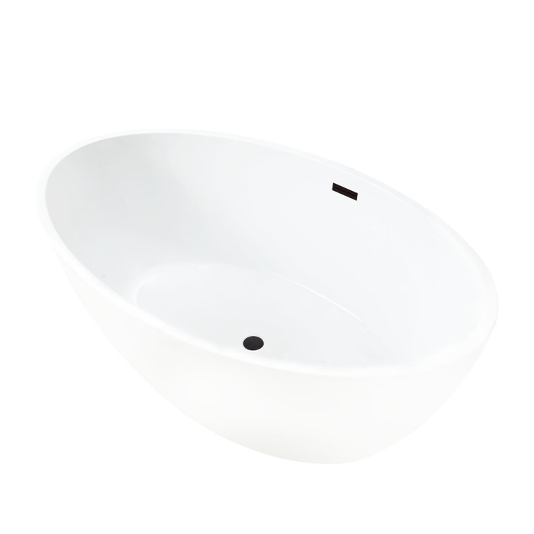 68.5" White Acrylic Freestanding Soaking Bathtub