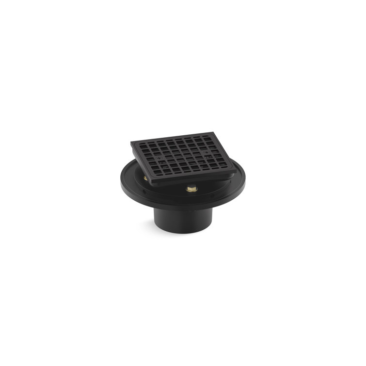 Matte Black Square Brass Tile-In Shower Drain