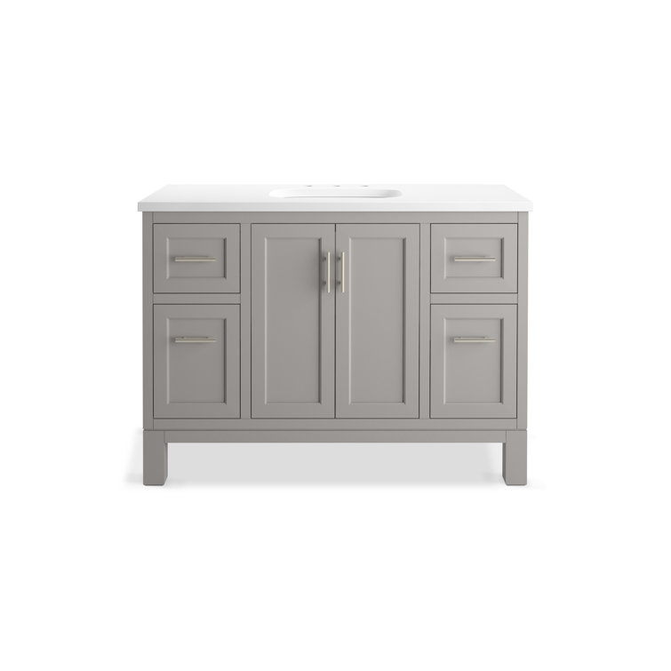 Quo 48'' Mohair Gray Bathroom Vanity with Quartz Top