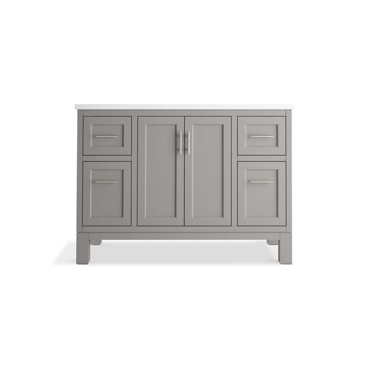 Quo 48'' Mohair Gray Bathroom Vanity with Quartz Top