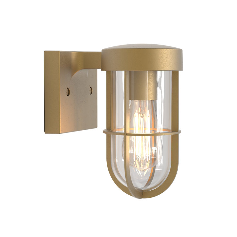 Antique Brass Jelly Jar Dimmable Sconce with Clear Glass Shade