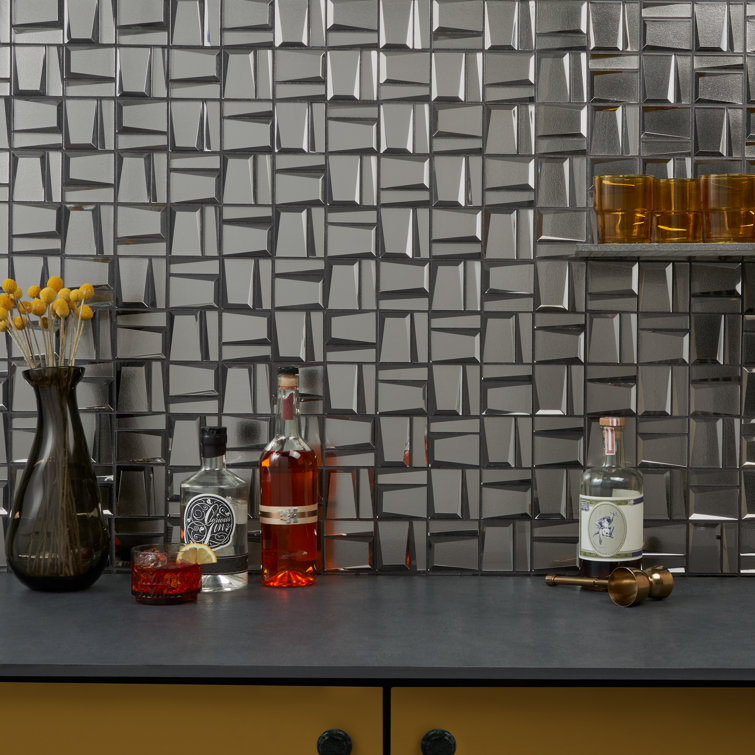 Revell 11" x 12" Glass Grid Mosaic Wall Tile (0.88 Sq. Ft. / Each)