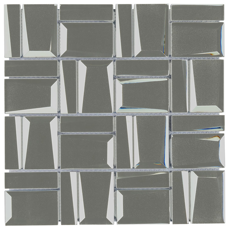Revell 11" x 12" Glass Grid Mosaic Wall Tile (0.88 Sq. Ft. / Each)