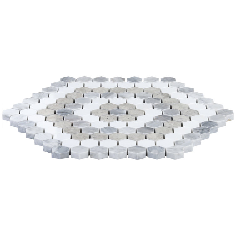 Hyperion Hexagon Polished Marble Mosaic Tile Sheet