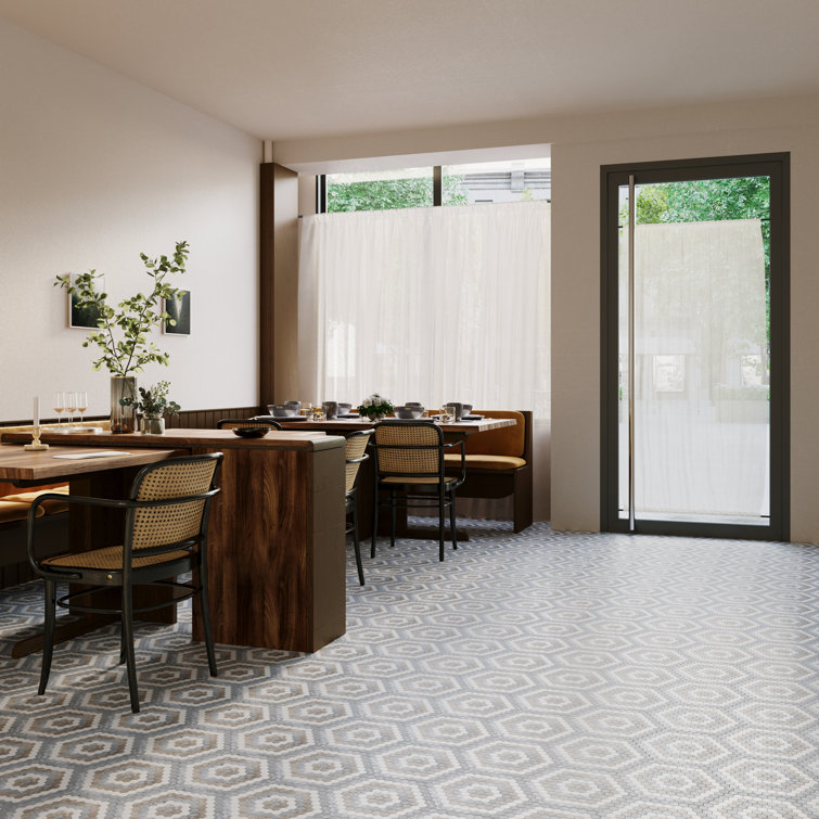 Hyperion Hexagon Polished Marble Mosaic Tile Sheet