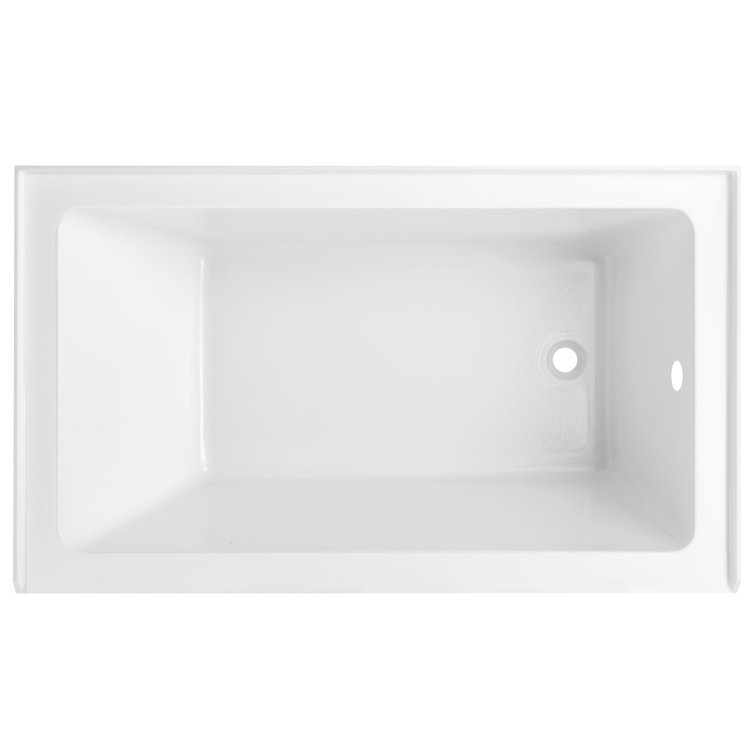 White Acrylic Alcove Soaking Bathtub with Right Drain