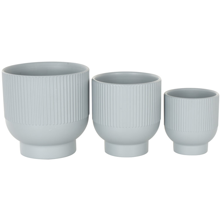 Aisa Blue Ceramic Round Planter Set of 3