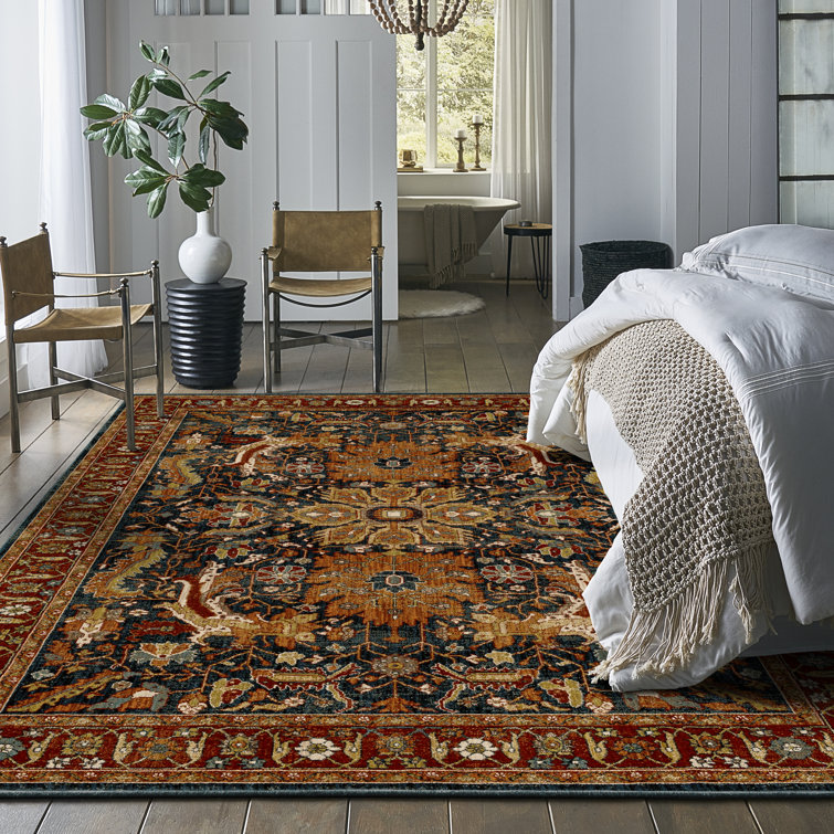 Amara Sapphire Easy Care Synthetic Area Rug 63" x 94"