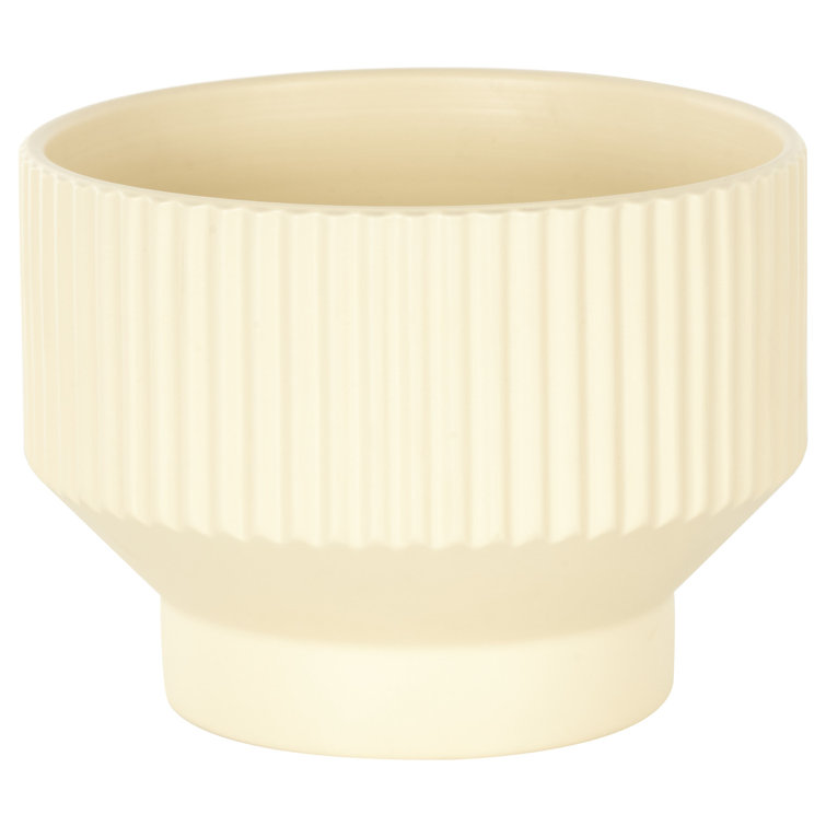 Cream Ceramic Round Planter Set of 3